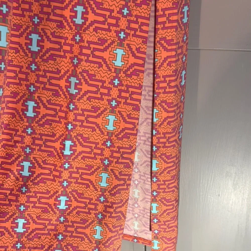 Coral V-Neck Sleeveless Wrap Maxi Dress by (Ellie Kai) size M - Picture 15 of 15